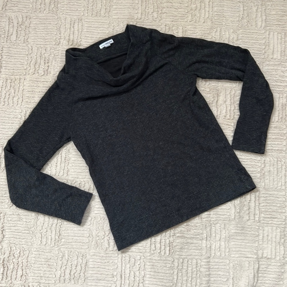 STANDARD James Perse long sleeve cowl top in charcoal grey 
Size 2/ small-medium